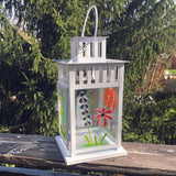 Fused Glass Lantern with Candle - Four Seasons