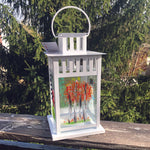 Fused Glass Lantern with Candle - Four Seasons