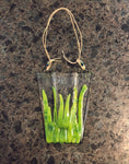 Hanging Vase with Grass Accents.