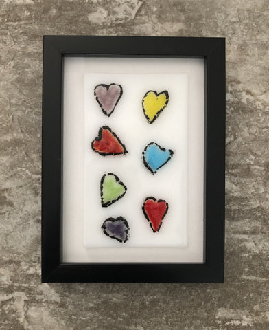 Framed Art with Multi-Heart Plaque