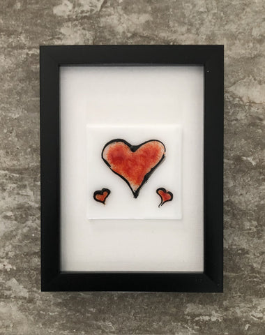 Framed Art with Mixed Hearts Plaque