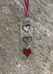 Rectangular Sun Catcher with Hearts on Stone