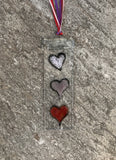 Rectangular Sun Catcher with Hearts on Stone