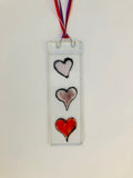 Rectangular Sun Catcher with Hearts on White