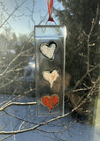 Rectangular Sun Catcher with Hearts on Window